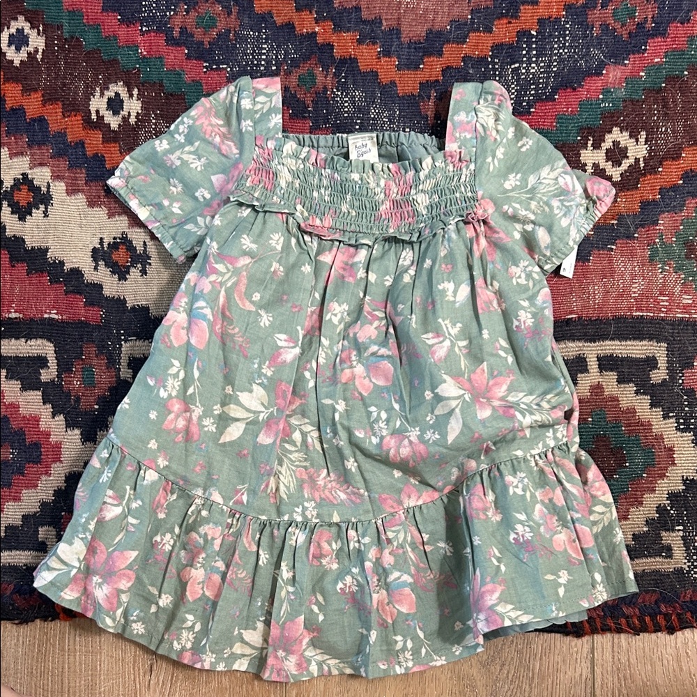 Floral Green and Pink baby Dress